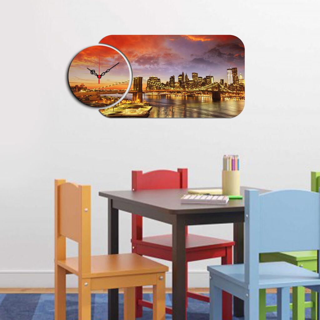 Zidni sat Wallity YMS-44, 68x32 cm, 2 dijela