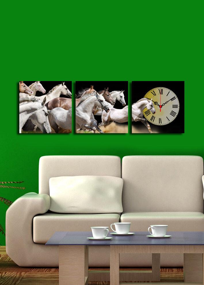 Zidni sat Wallity 3P2828CS-3, 90x28 cm, 3 dijela