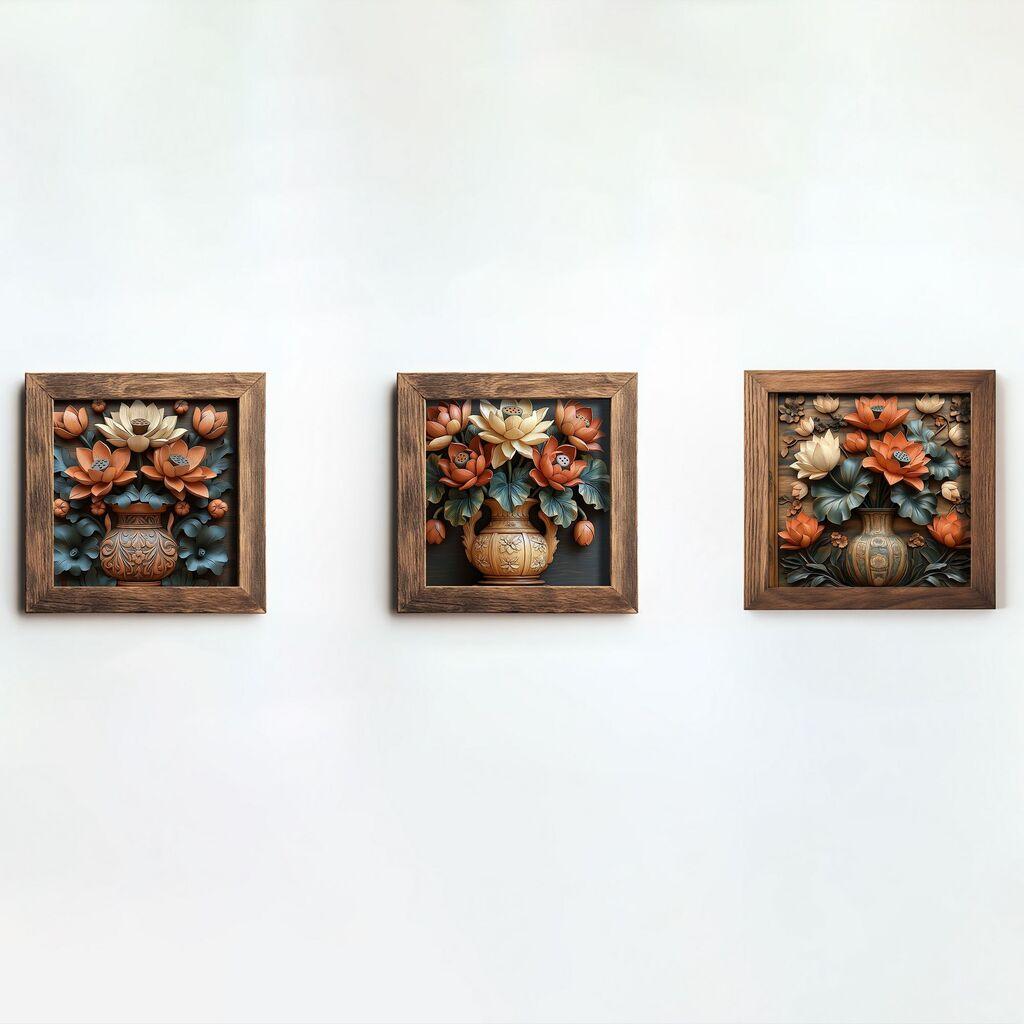 Wallity slika UKZM076, 3 dijela, 16 x 16 x 2 cm