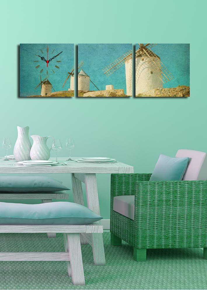 Zidni sat Wallity 3P2828CS-18, 90x28 cm, 3 dijela