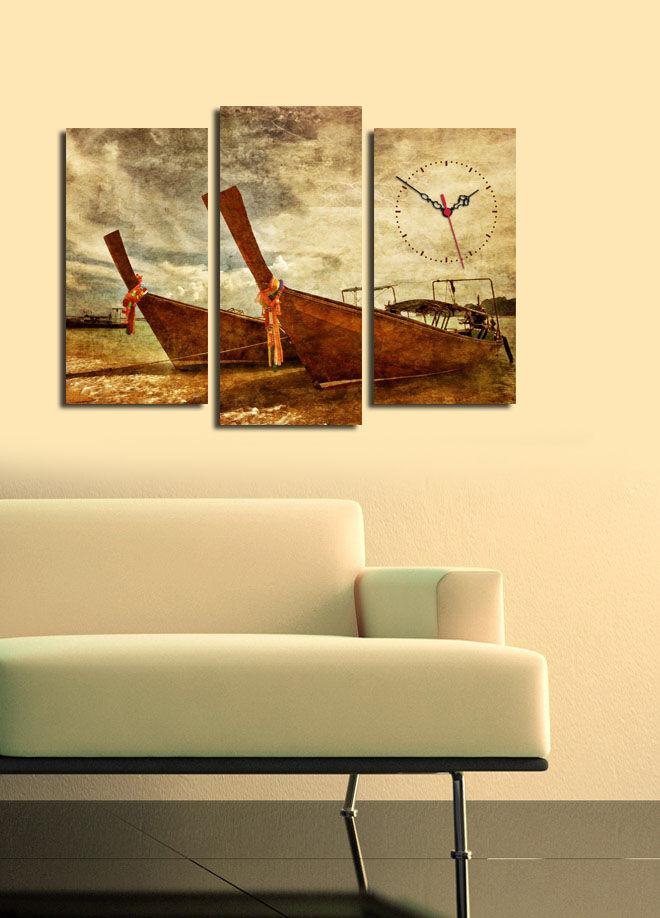 Zidni sat Wallity 3PATCS-11, 66x45 cm, 3 dijela