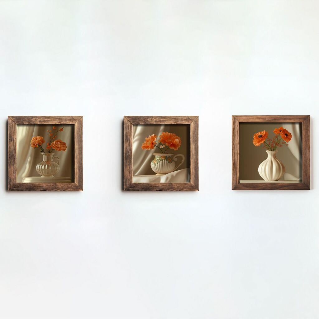 Wallity slika UKZM070, 3 dijela, 16 x 16 x 2 cm