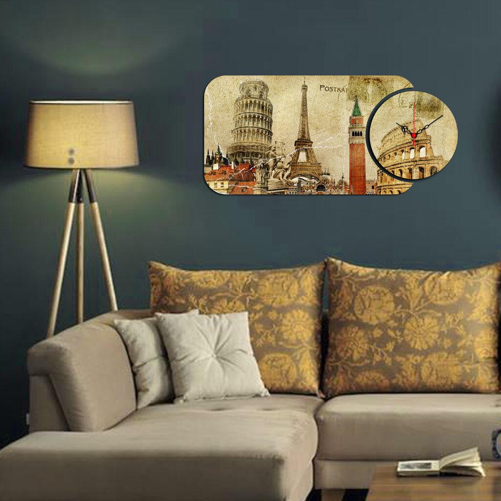 Zidni sat Wallity YMS-52, 68x32 cm, 2 dijela