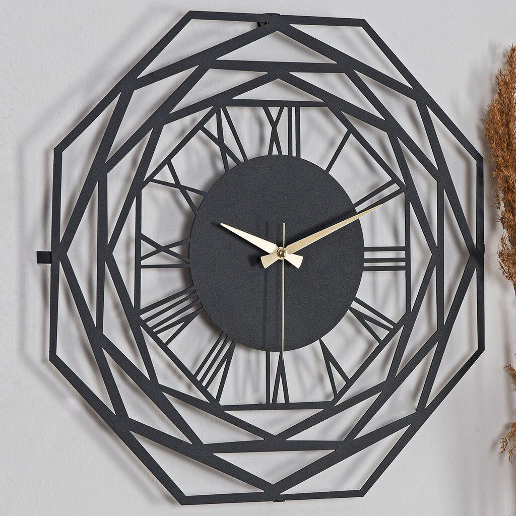 Zidni sat Wallity Repido Novo, 41x41 cm, Crni