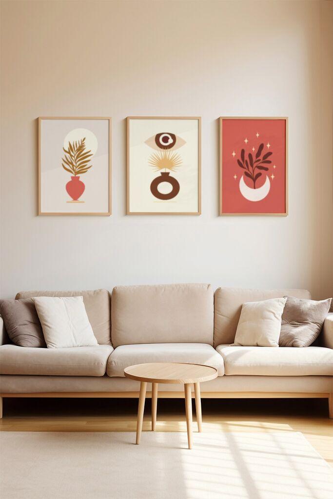 Wallity slika 3Dartsoho98, 3 dijela, 33 x 48 cm