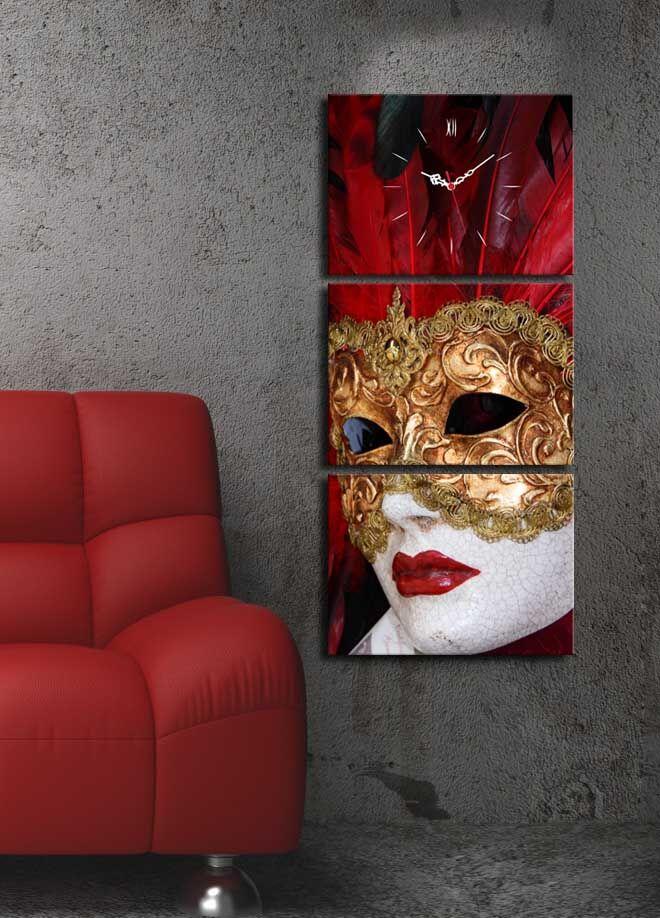 Zidni sat Wallity 3P3040CS-37, 96x40 cm, 3 dijela