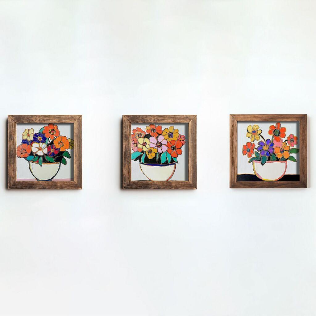 Wallity slika UKZM065, 3 dijela, 16 x 16 x 2 cm