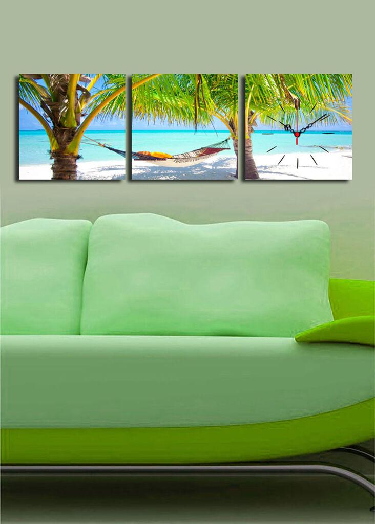 Zidni sat Wallity 3P2828CS-6, 90x28 cm, 3 dijela