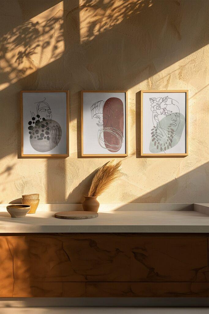 Wallity slika 3Dartsoho121, 3 dijela, 33 x 48 cm