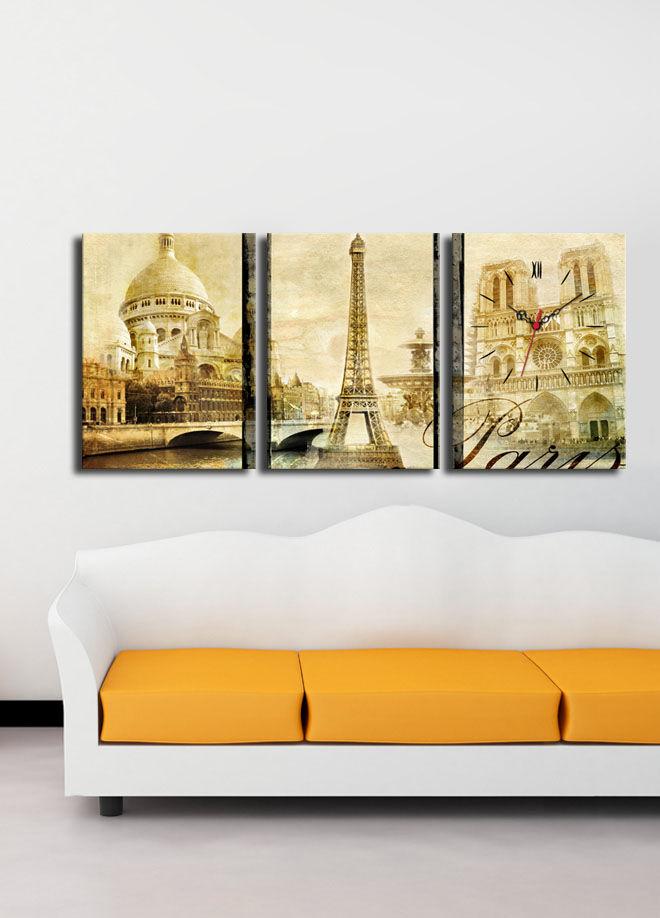 Zidni sat Wallity 3P3040CS-27, 96x40 cm, 3 dijela