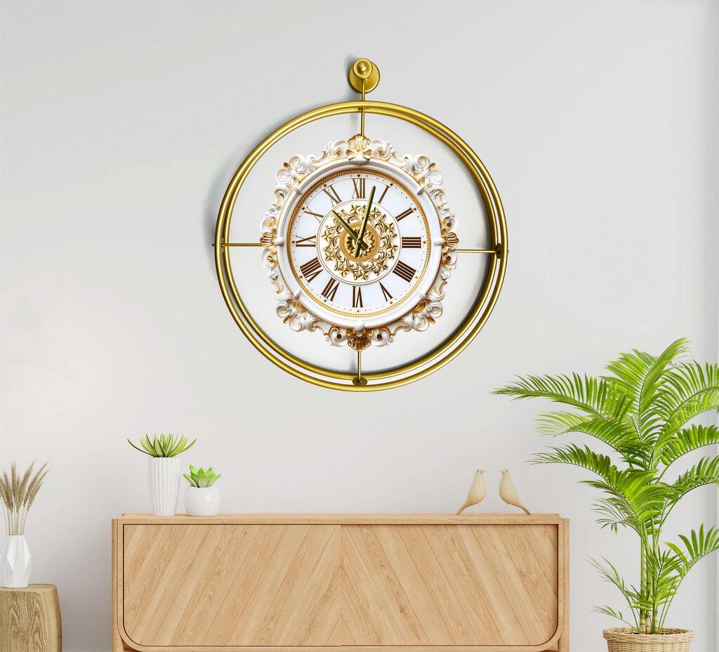 Zidni sat Wallity Mclock-00120, 58x65x7 cm, zlatna boja