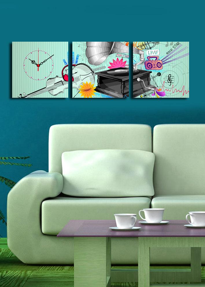 Zidni sat Wallity 3P2828CS-13, 90x28 cm, 3 dijela