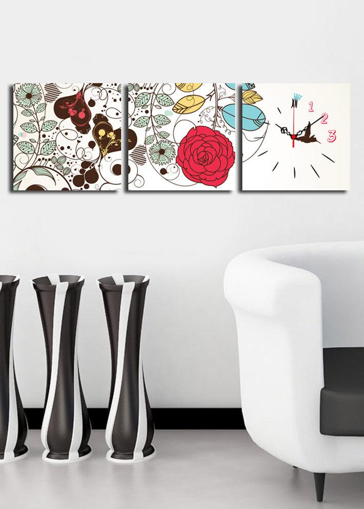 Zidni sat Wallity 3P2828CS-4, 90x28 cm, 3 dijela