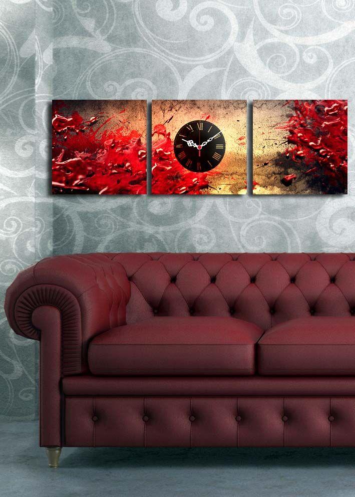 Zidni sat Wallity 3P2828CS-10, 90x28 cm, 3 dijela