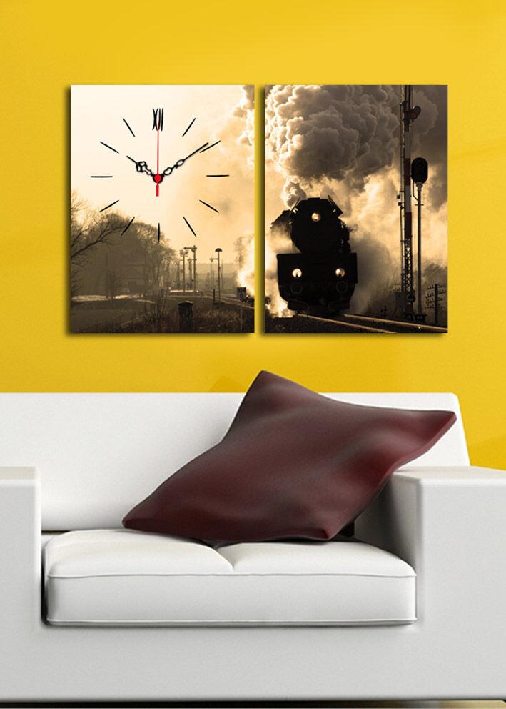 Zidni sat Wallity 2P3040CS-136, 64x40 cm, 2 dijela