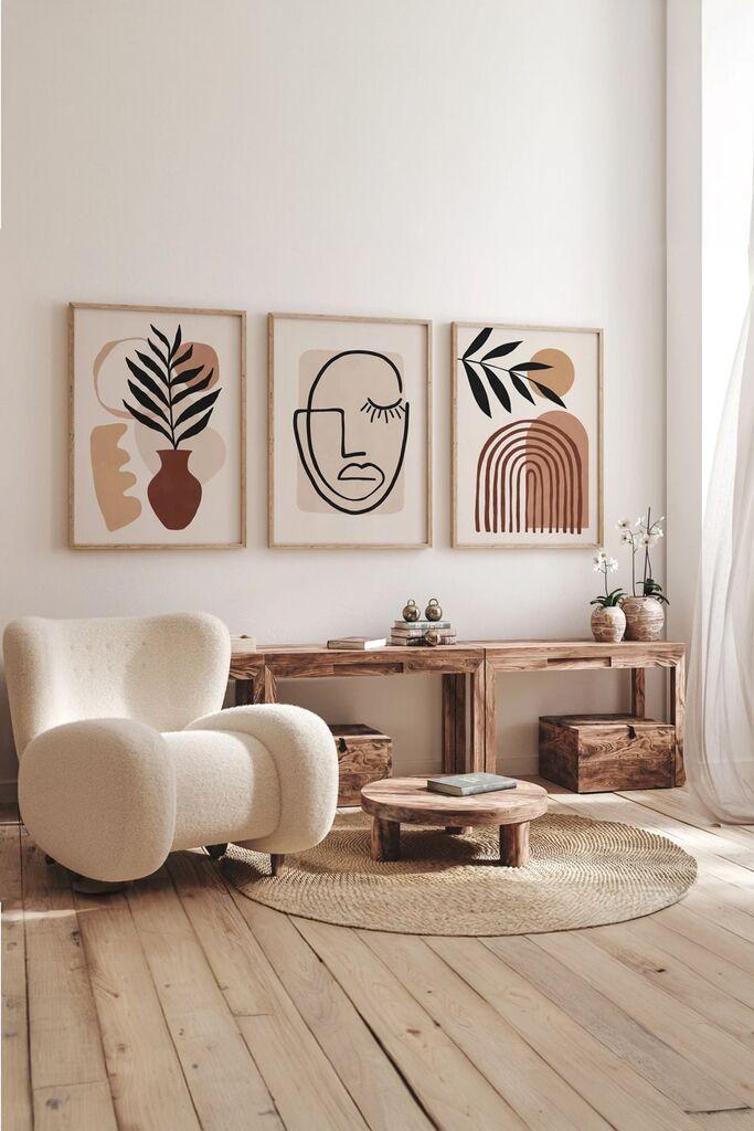 Wallity slika 3Dartsoho69, 3 dijela, 33 x 48 cm