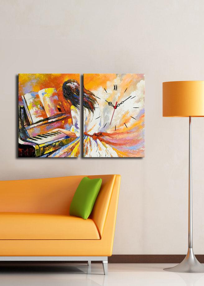 Zidni sat Wallity 2P3040CS-75, 64x40 cm, 2 dijela