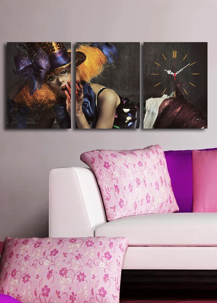 Zidni sat Wallity 3P3040CS-60, 96x40 cm, 3 dijela