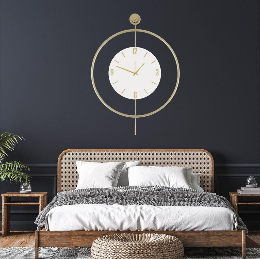 Zidni sat Wallity Mclock-00111, 58x80x7 cm, zlatna boja