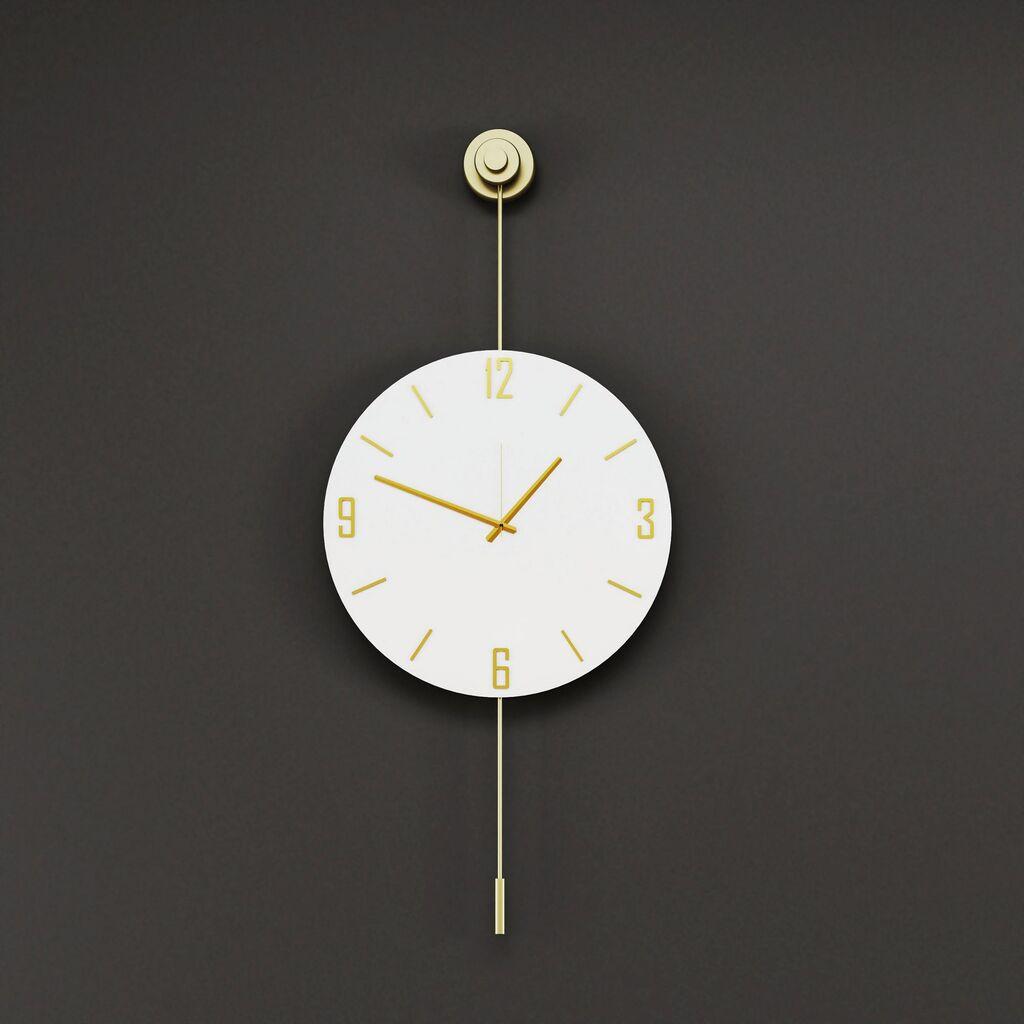 Zidni sat Wallity Mclock-00115, 37x80x7 cm, zlatna boja