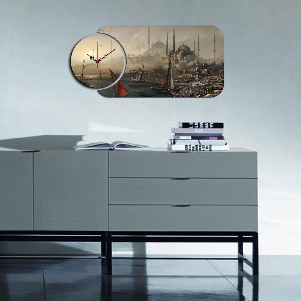 Zidni sat Wallity YMS-02, 68x32 cm, 2 dijela