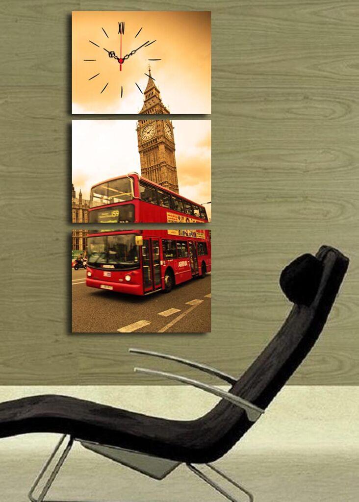 Zidni sat Wallity 3P3040CS-62, 96x40 cm, 3 dijela