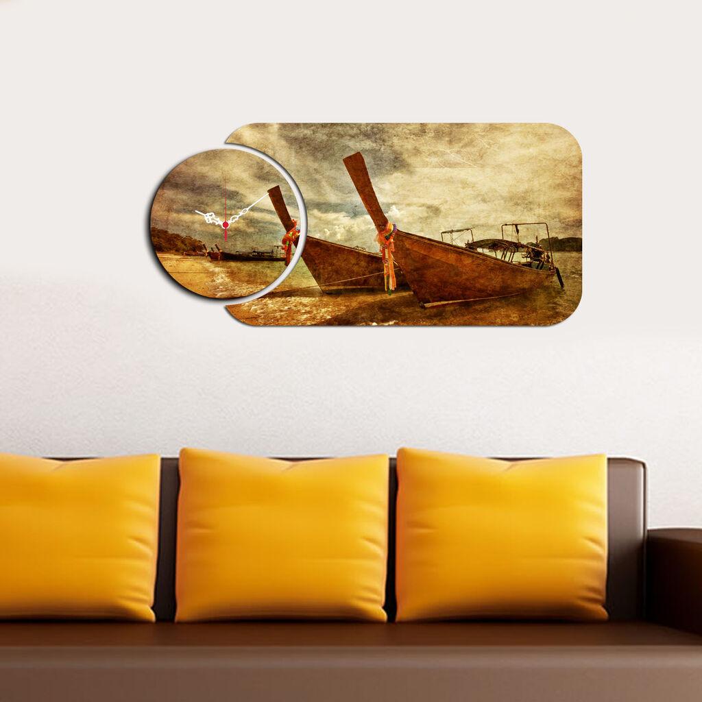 Zidni sat Wallity YMS-66, 68x32 cm, 2 dijela