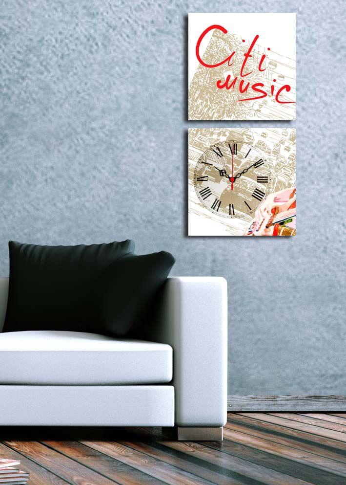 Zidni sat Wallity 2P2828CS-14, 60x28 cm, 2 dijela