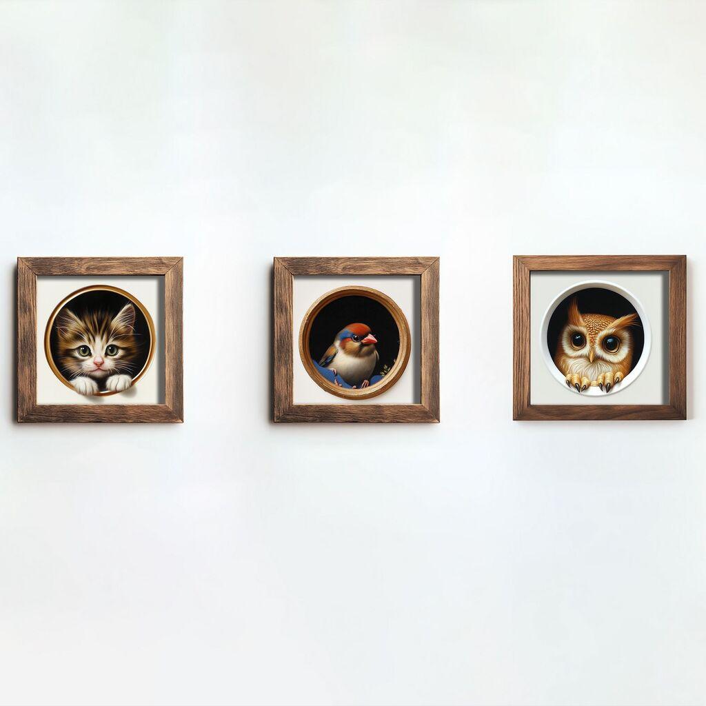 Wallity slika UKZM078, 3 dijela, 16 x 16 x 2 cm