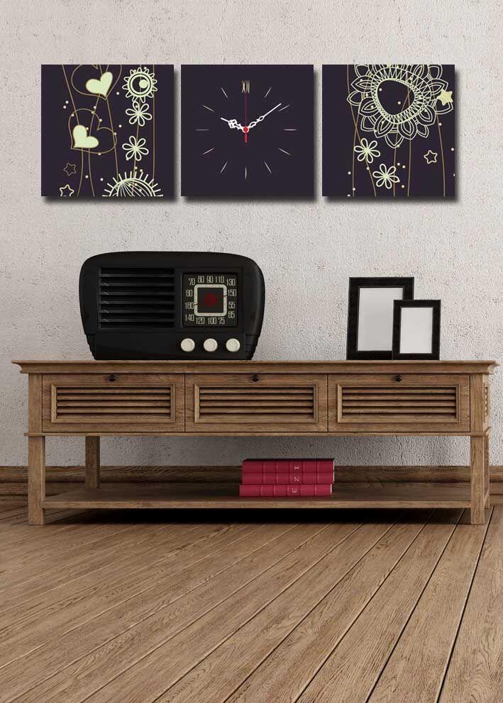 Zidni sat Wallity 3P2828CS-15, 90x28 cm, 3 dijela