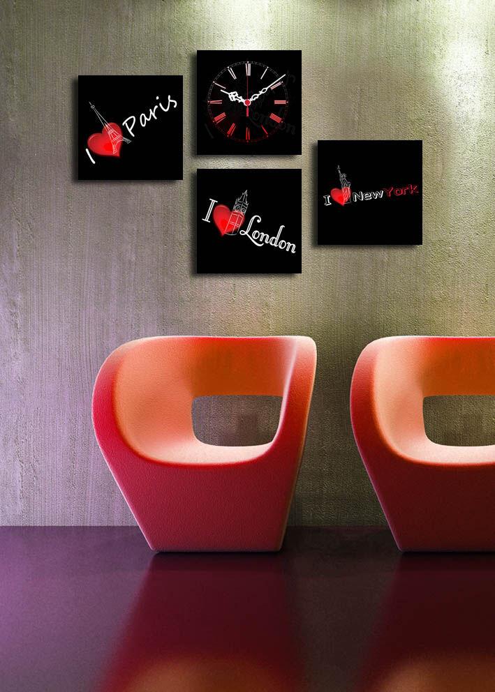 Zidni sat Wallity 4P1919CS-3, 42x63 cm, 4 dijela