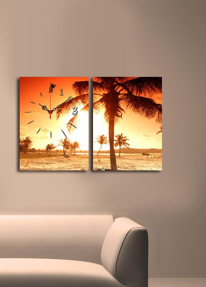 Zidni sat Wallity 2P3040CSMOR-8, 64x40 cm, 2 dijela