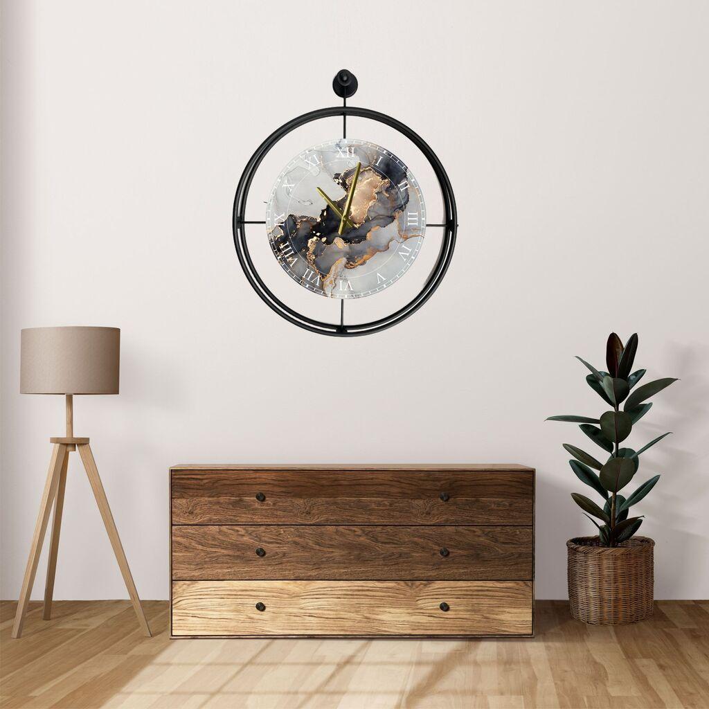 Zidni sat Wallity Mclock-00122, 58x65x7 cm, Crni