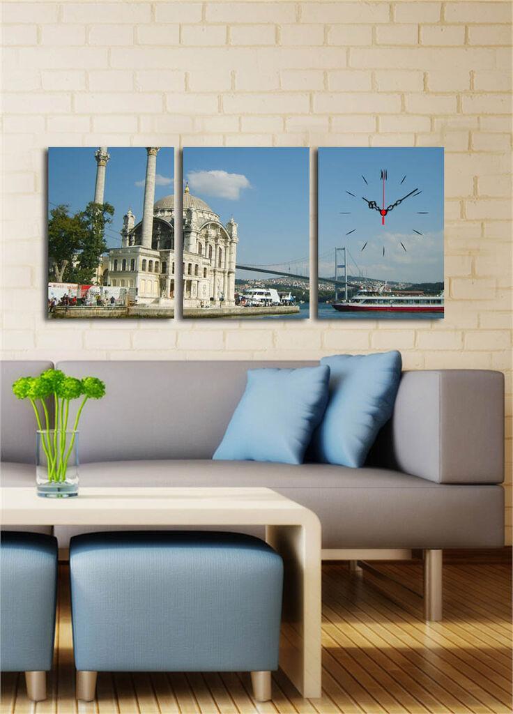 Zidni sat Wallity 3P3040CS-24, 96x40 cm, 3 dijela