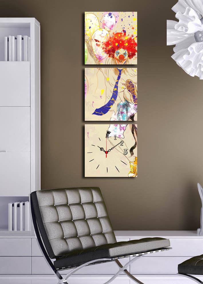 Zidni sat Wallity 3P2828CS-17, 90x28 cm, 3 dijela