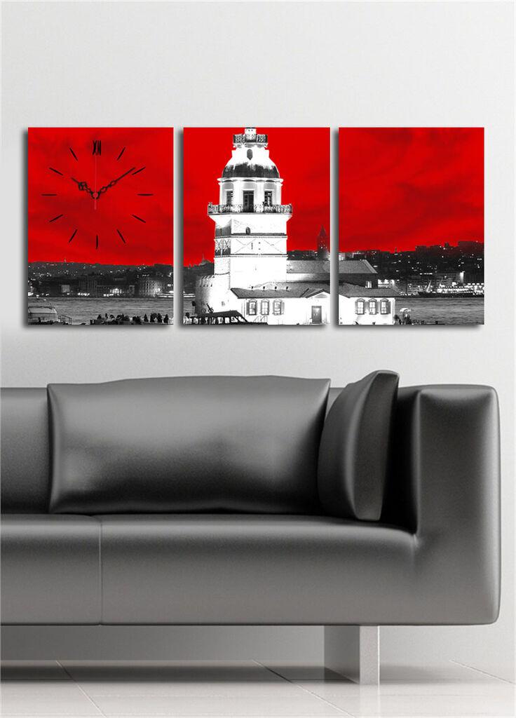 Zidni sat Wallity 3P3040CS-5, 96x40 cm, 3 dijela