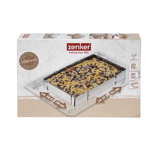 Zenker Forma za kolače 18.5x34x27.5-52x5, Srebrne boje