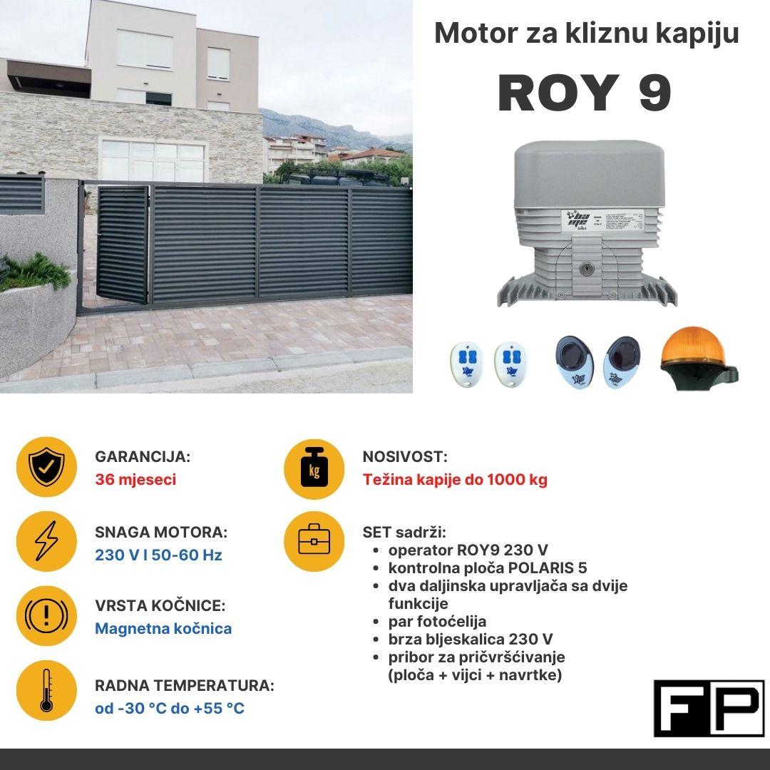 Motor za kliznu kapiju Roy 9 - 1000 kg, Sivi