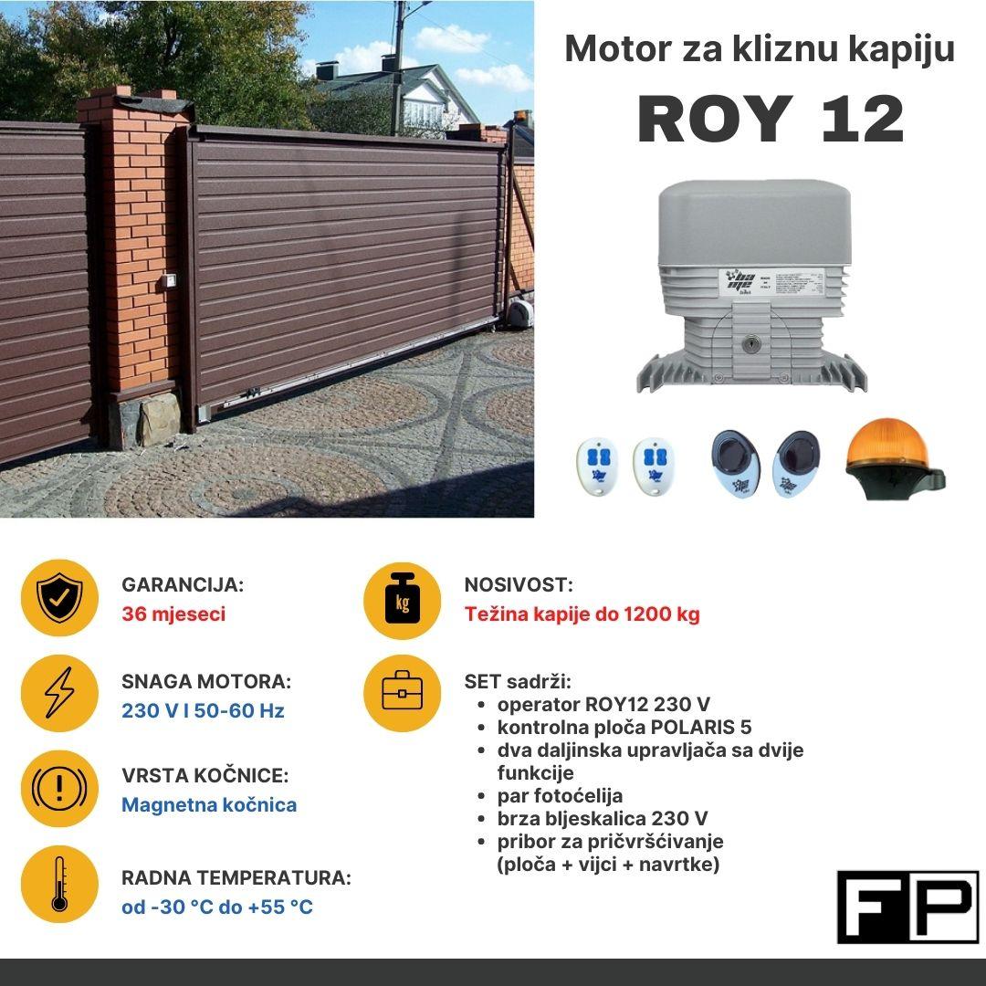 Motor za kliznu kapiju Roy 12, 1200 kg, Sivi