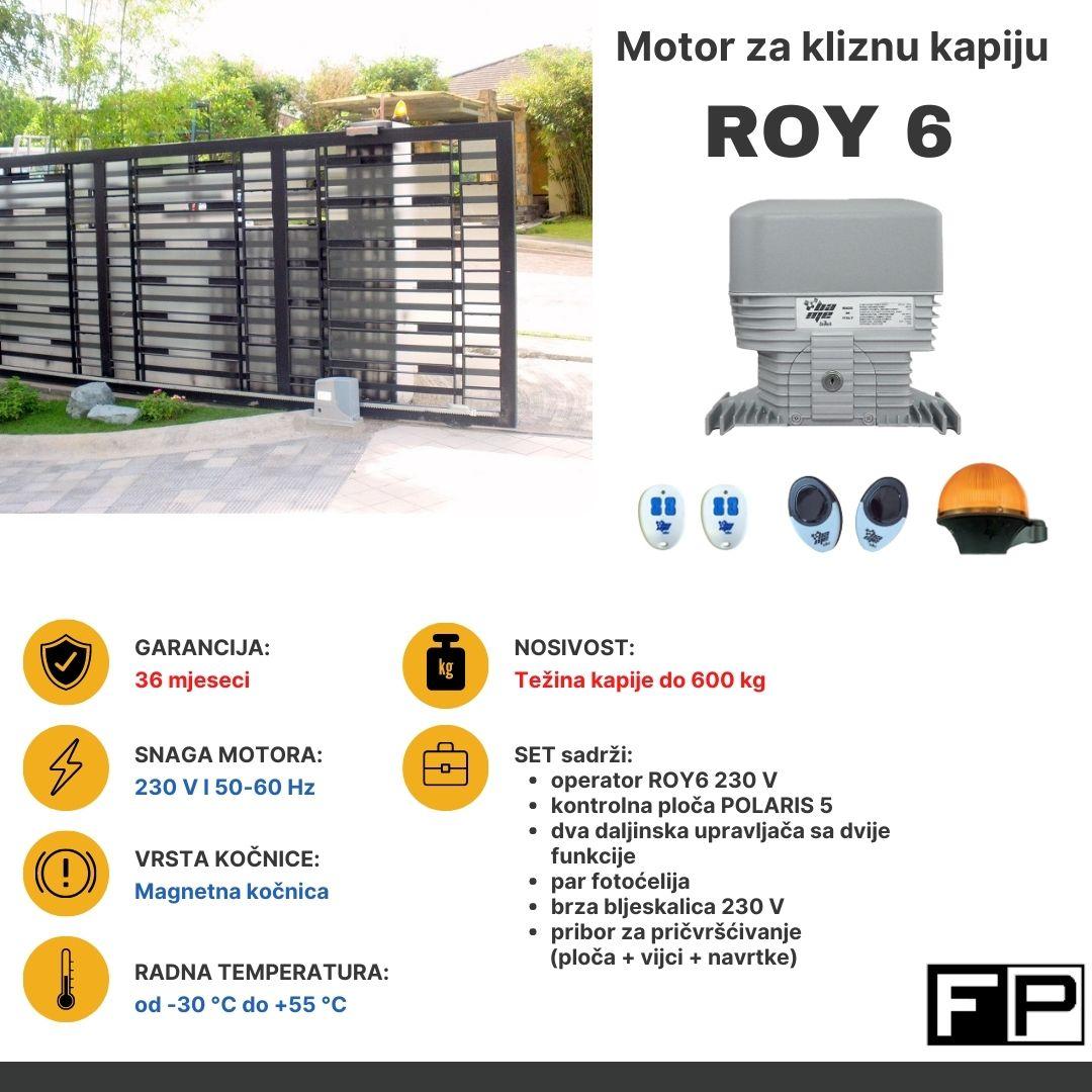 Motor za kliznu kapiju Roy 6, 600 kg, Sivi