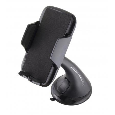 Esperanza Univerzalni vjetrobranski držač za auto za mobitel, 55-85mm, vakum EMH113, Crni