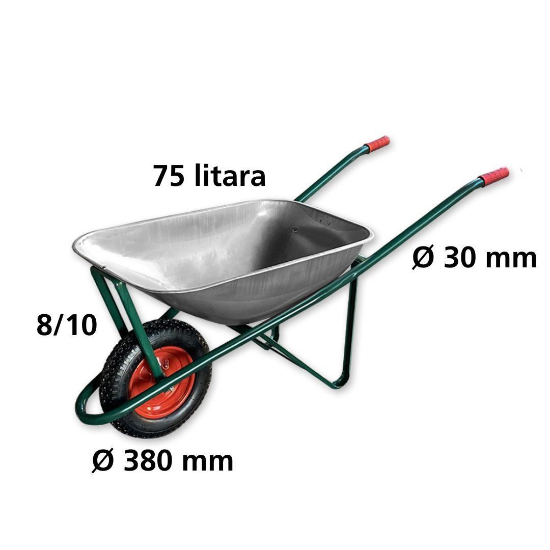 Građevinska kolica Profi 75 litara, Siva