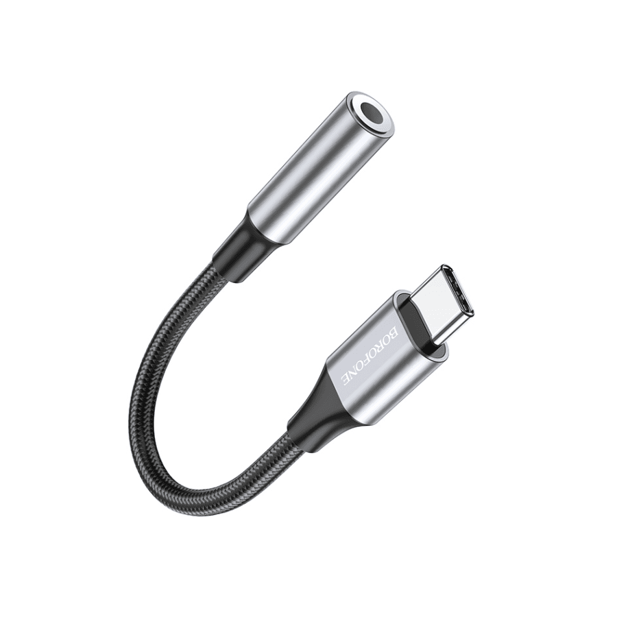 Borofone USB audio adapter Type-C to 3.5mm BV16 digital audio converter, Crni
