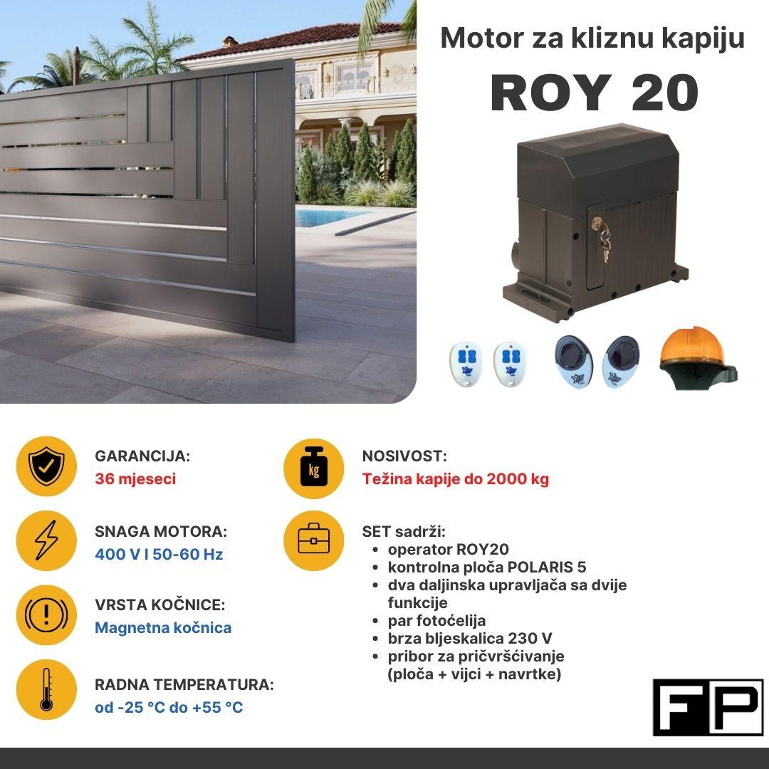 Motor za kliznu kapiju Roy 20, 2000 kg, Crni