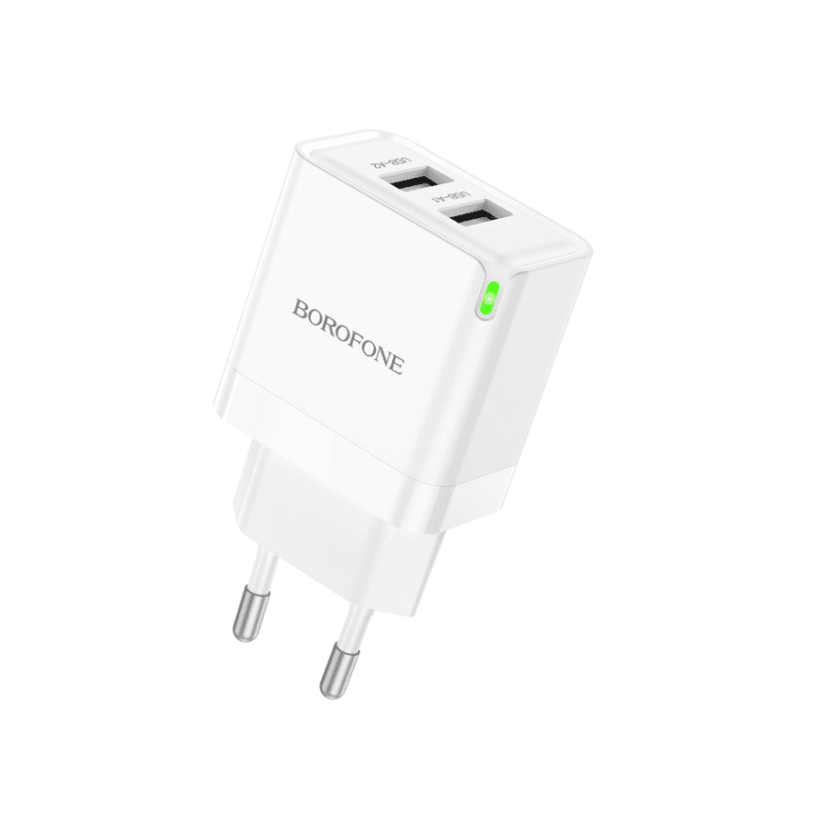 Borofone USB punjač BN15 Strong dual-port 2xUSB, Bijeli