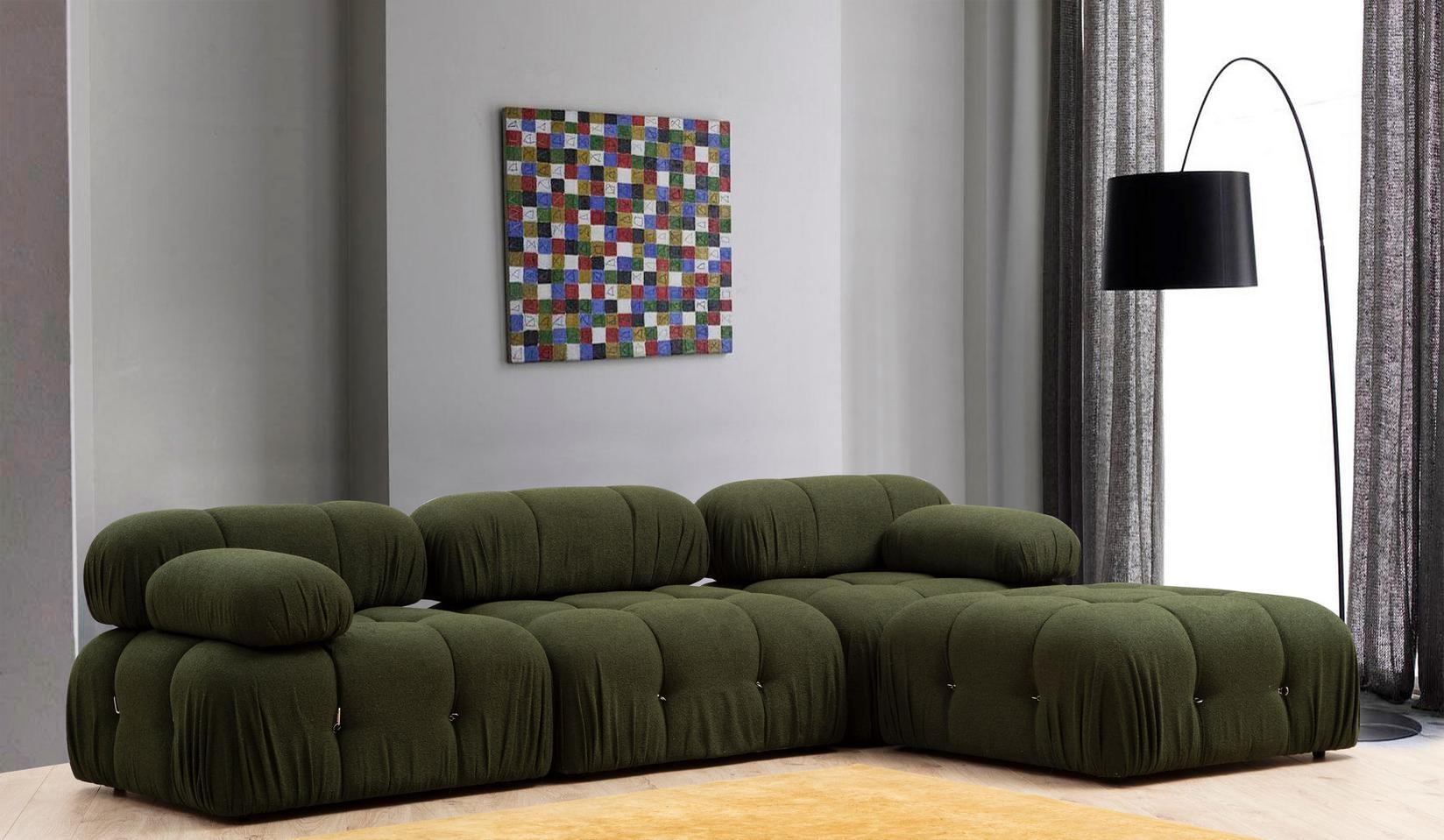 Atelier del Sofa Kutna sofa 95x75x288cm Zelena