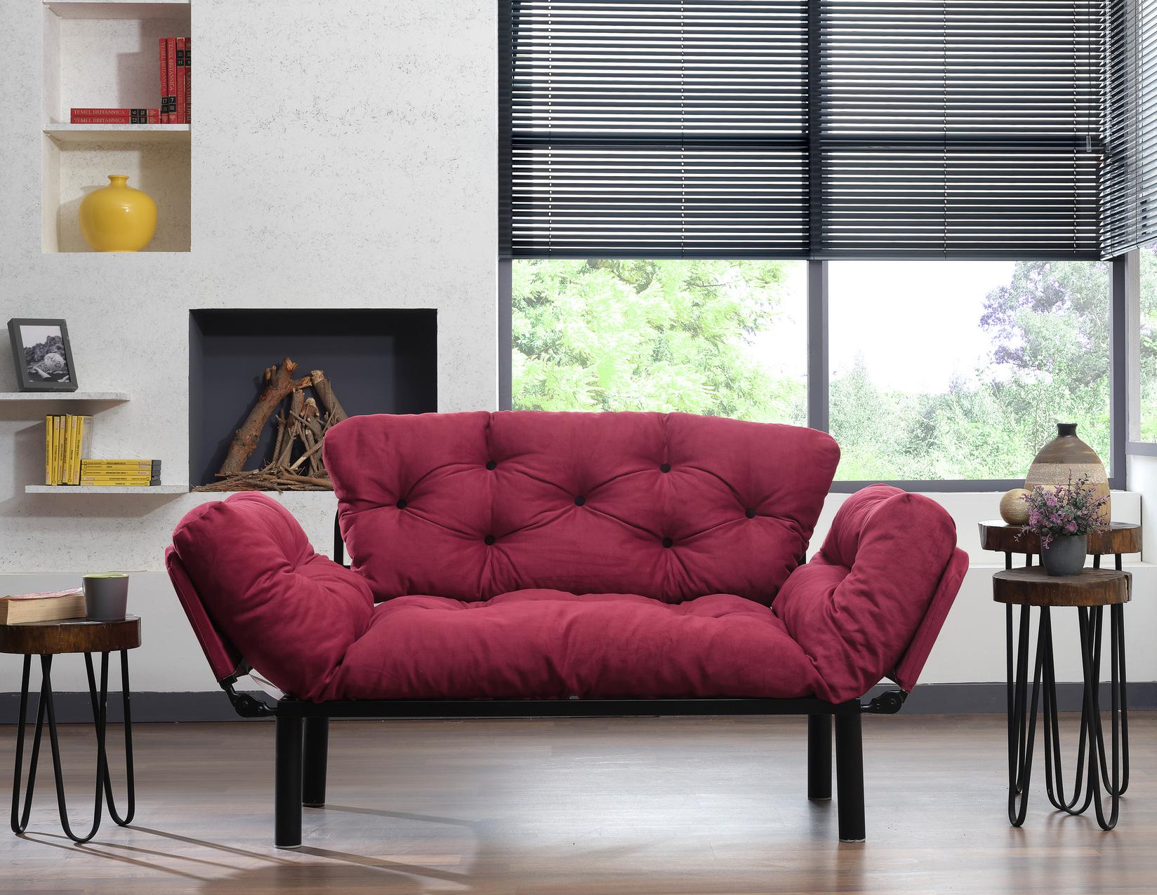 Atelier del Sofa Dvosed na razvlačenje Nitta, 155x85x70 cm, Bordo