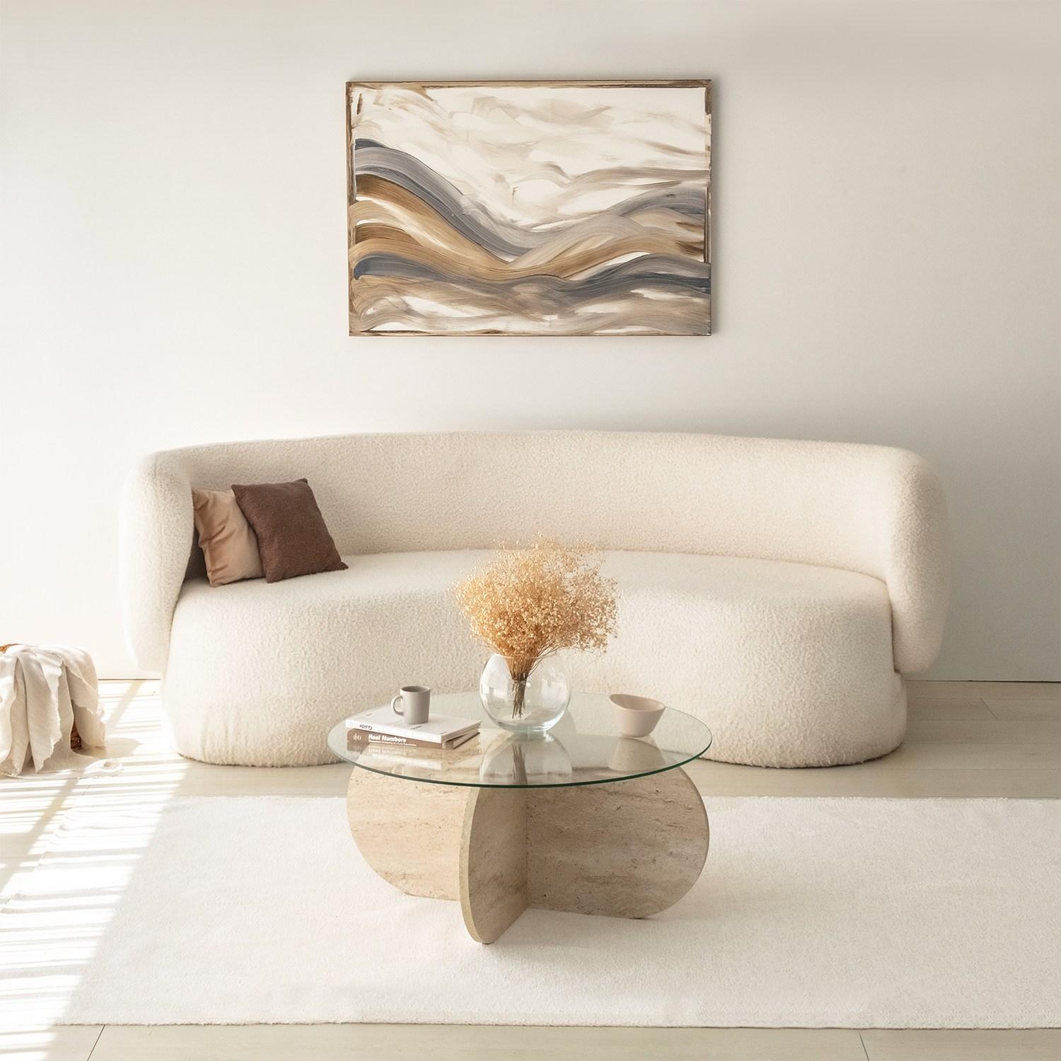 Hanah Home Klub sto Bubble 75cm Bež