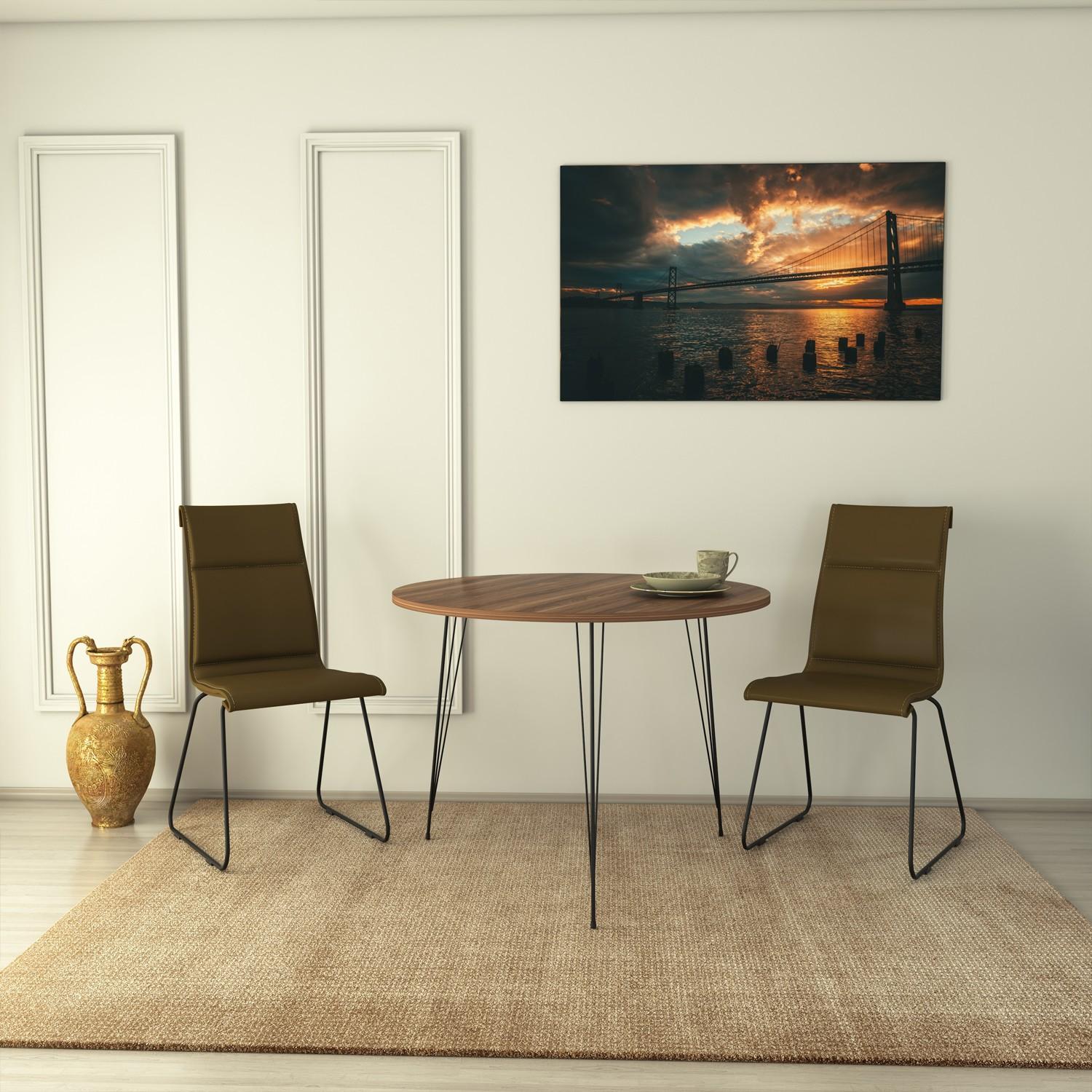 Hanah home Trpezarijski sto Sandalf, 90x75x90 cm, Orah