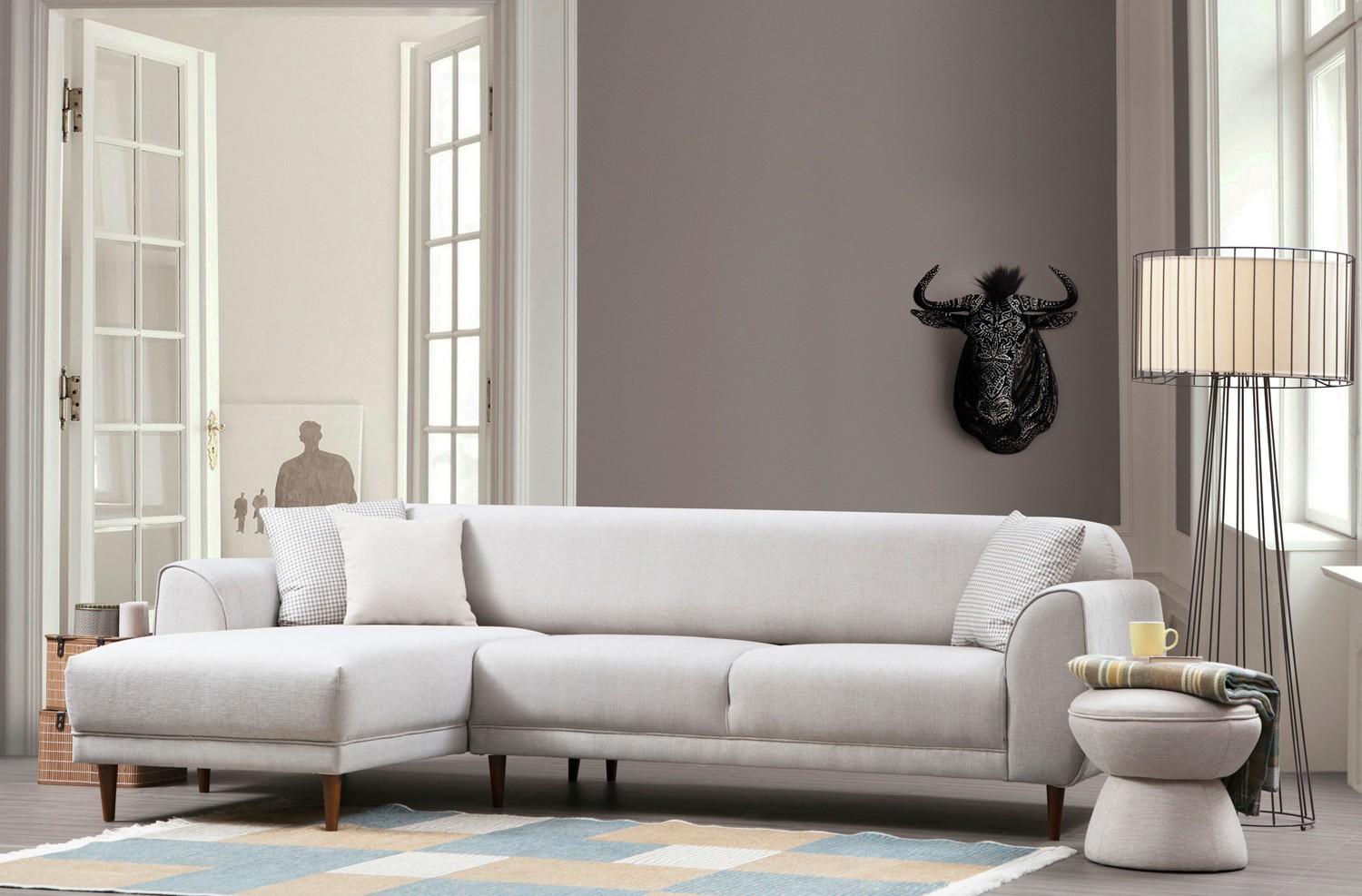 Atelier del Sofa Ugaona garnitura, 96x85x287 cm, Bež